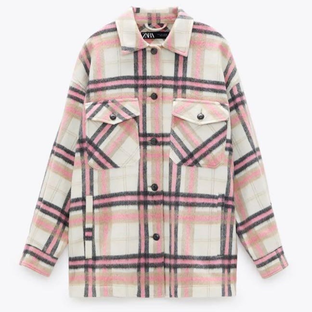 Zara Plaid Shacket - size M